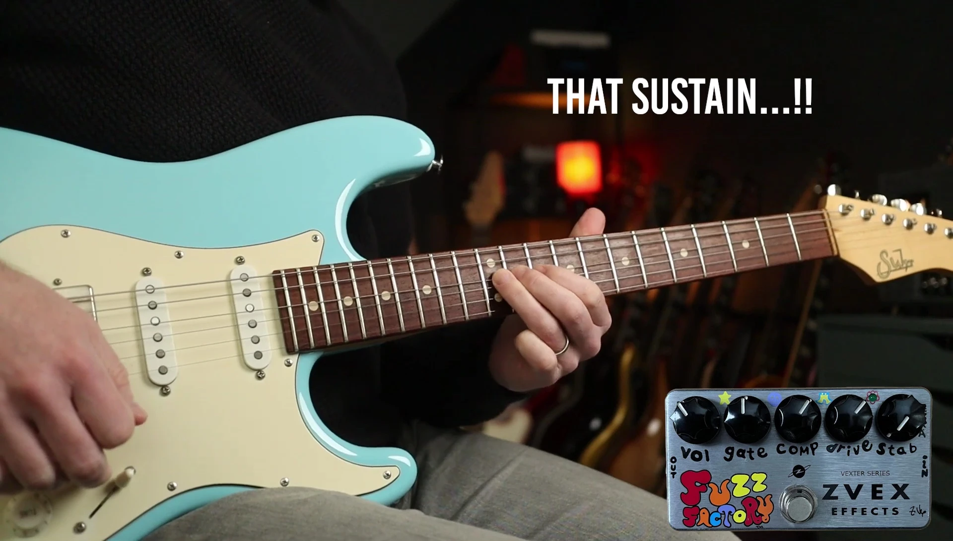 Fuzz Factory settings for Dr. Dre-inspired rhythm tone (bridge pickup)