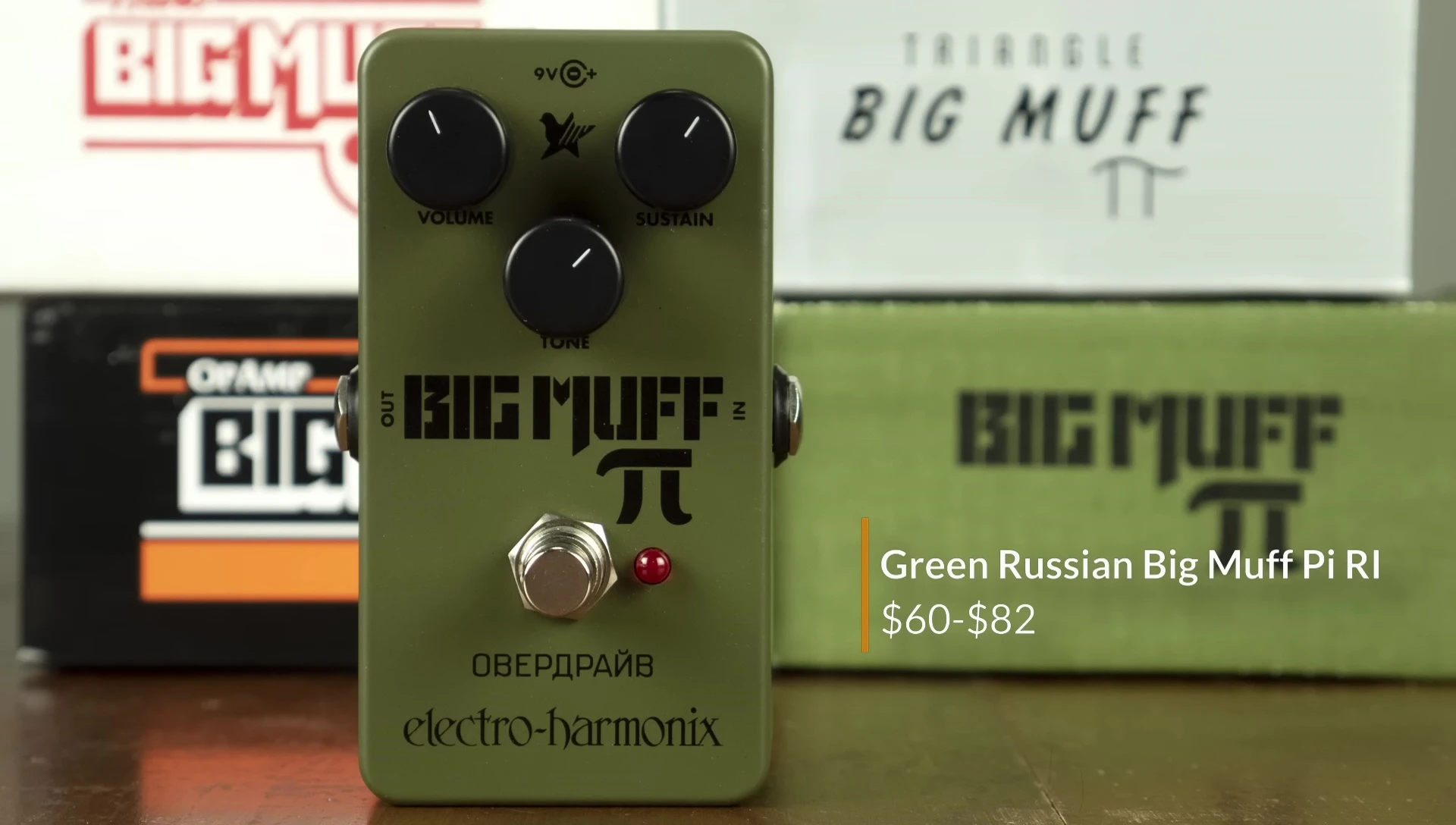 The Green Russian Big Muff in use, showcasing its tonal characteristics