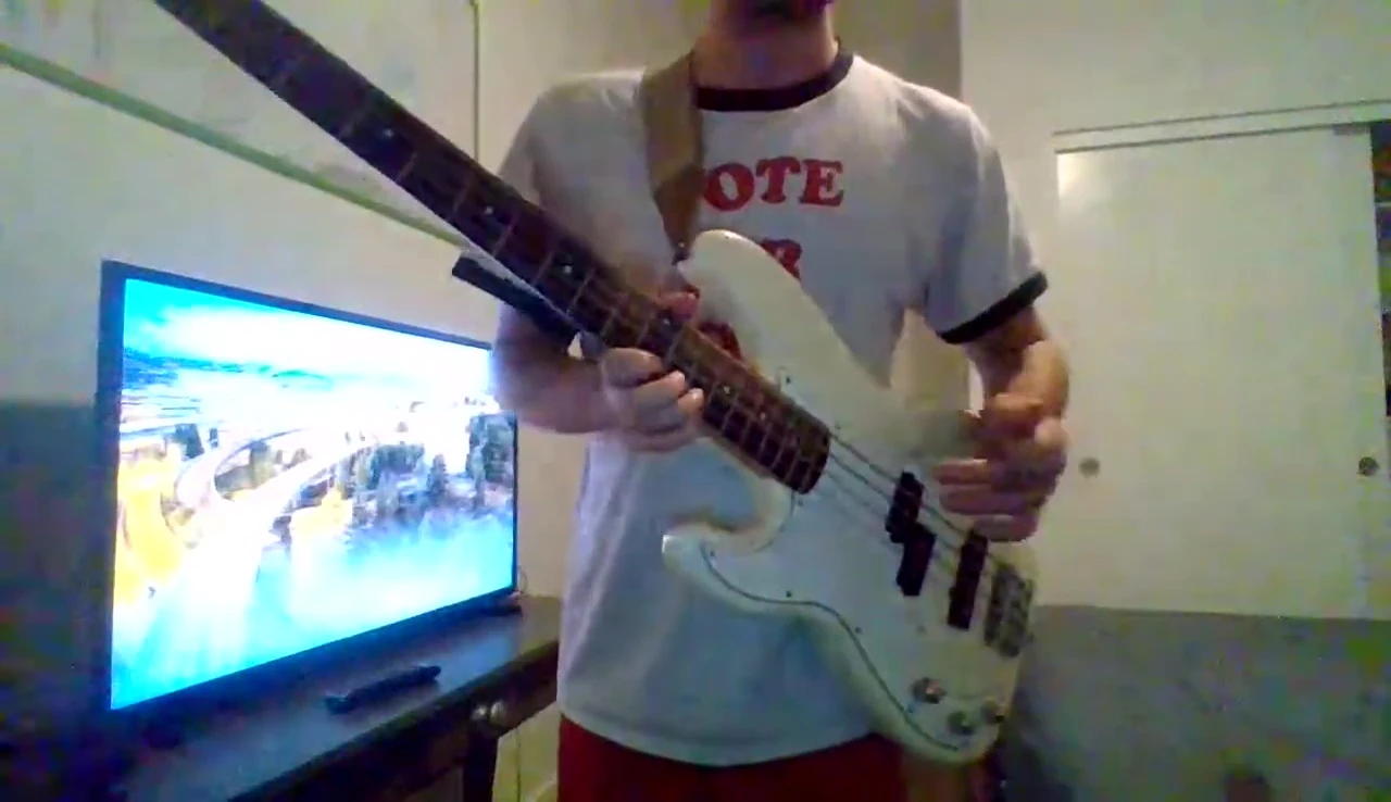 The bassist playing the intro to 'Addicted to That Rush'