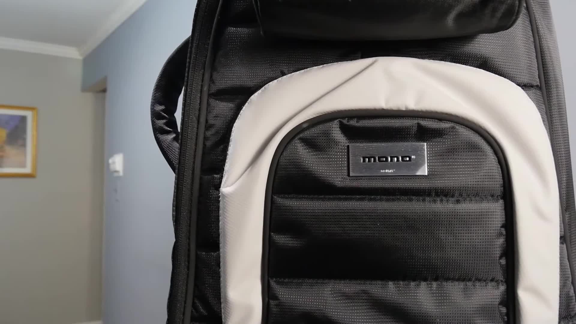 Exterior view of the Mono M80 bass case highlighting its protective design.