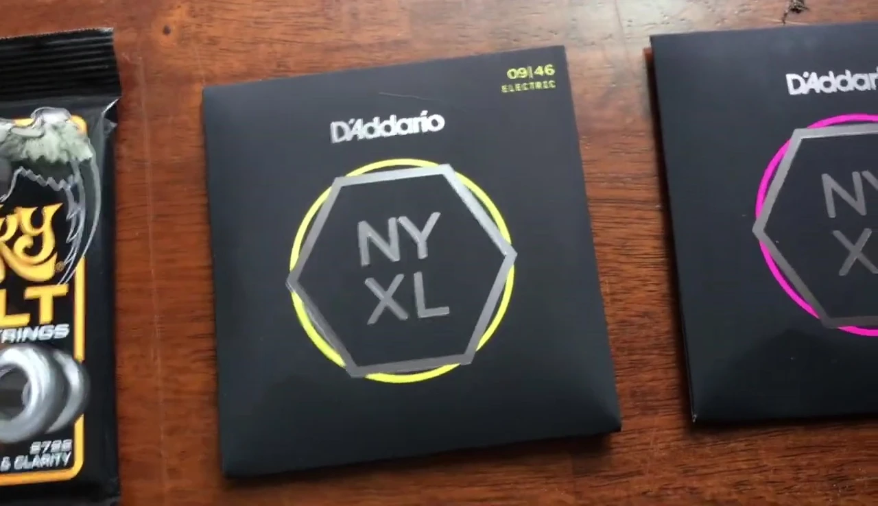 Screenshot showcasing D'Addario NYXL strings