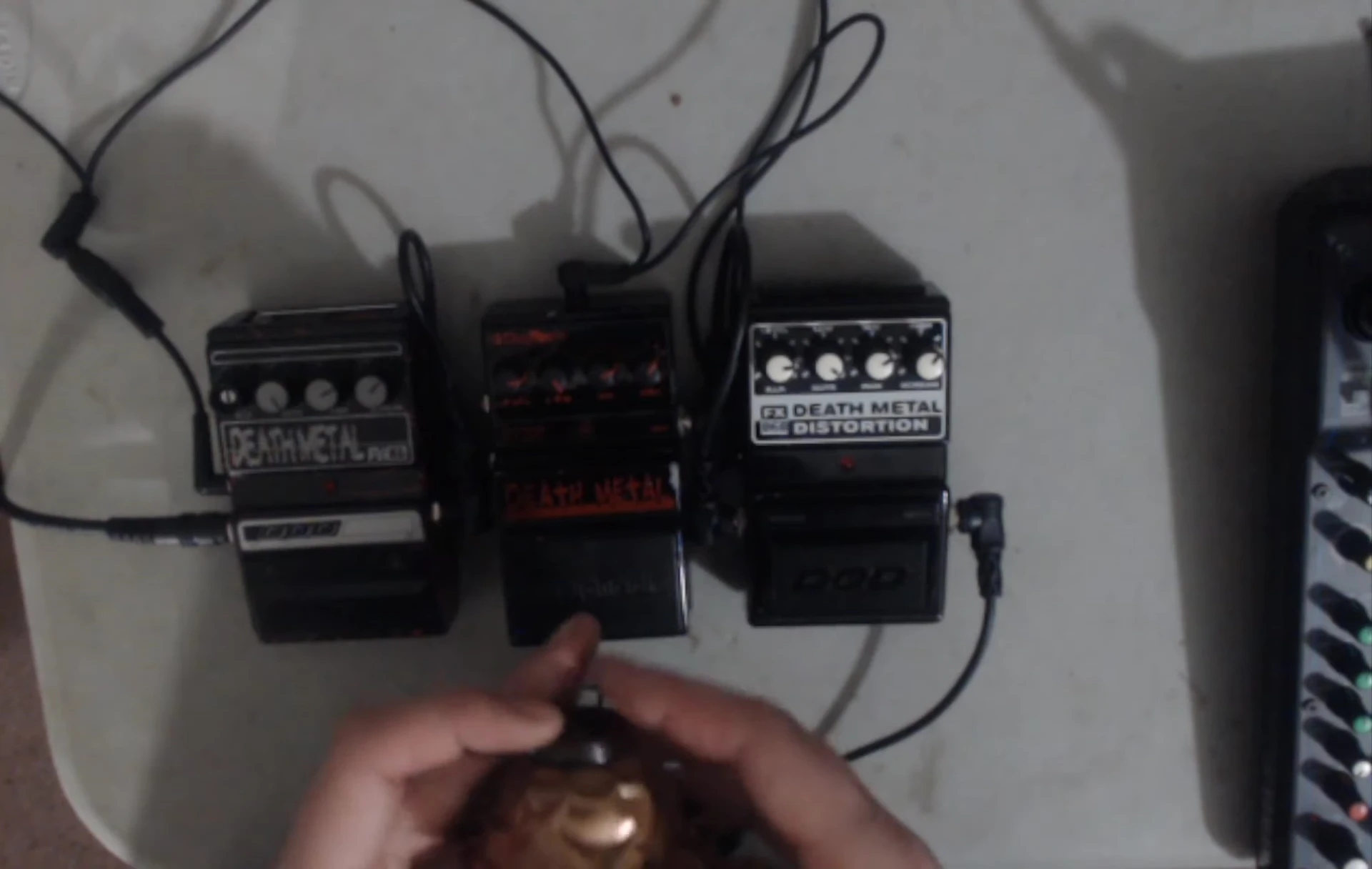 Close-up of the Forbidden Fruit Shaker Box with contact microphones