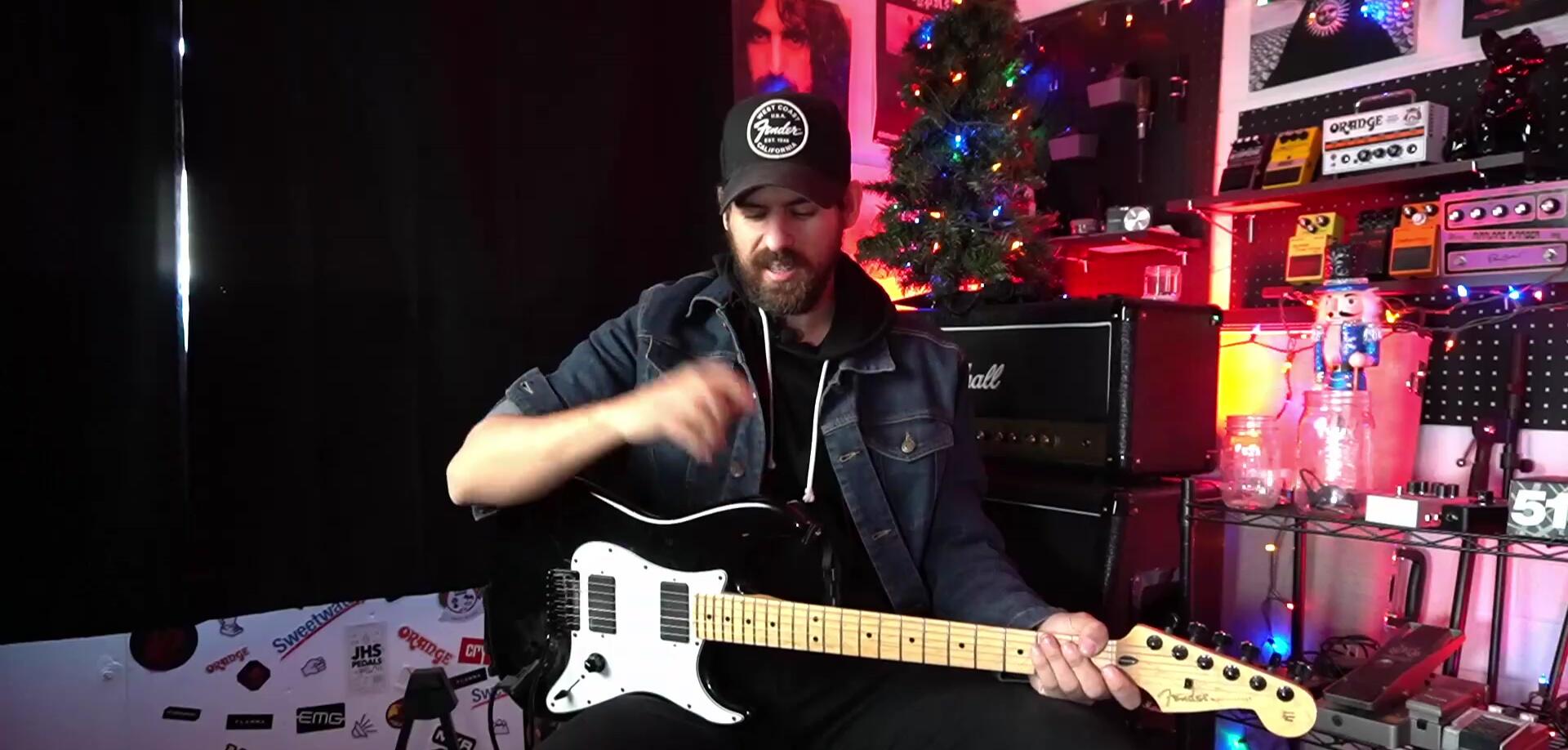 The presenter demonstrating the various functionalities of the Whammy DT.