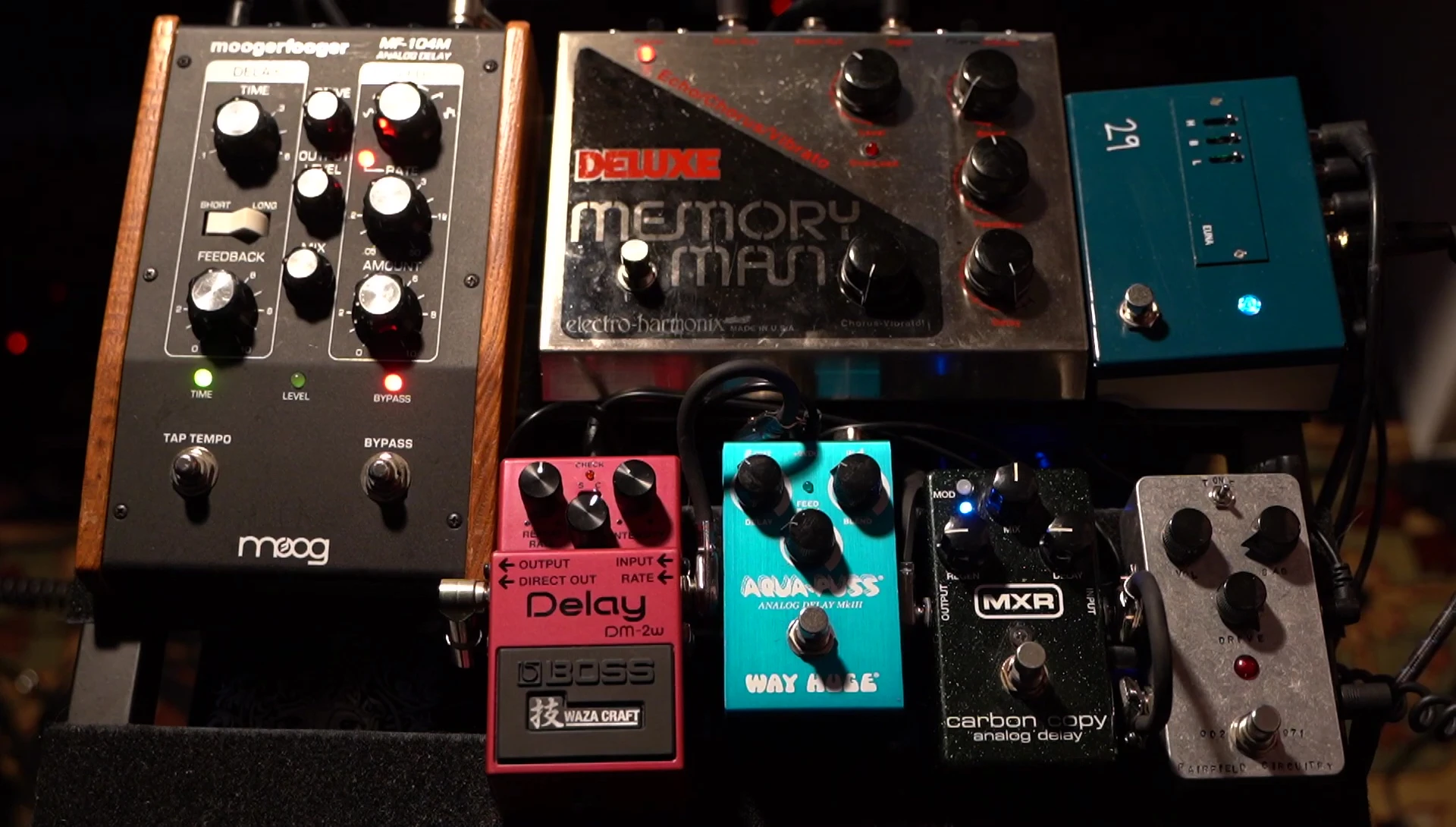 Electro-Harmonix Deluxe Memory Man pedal with shorter delay setting