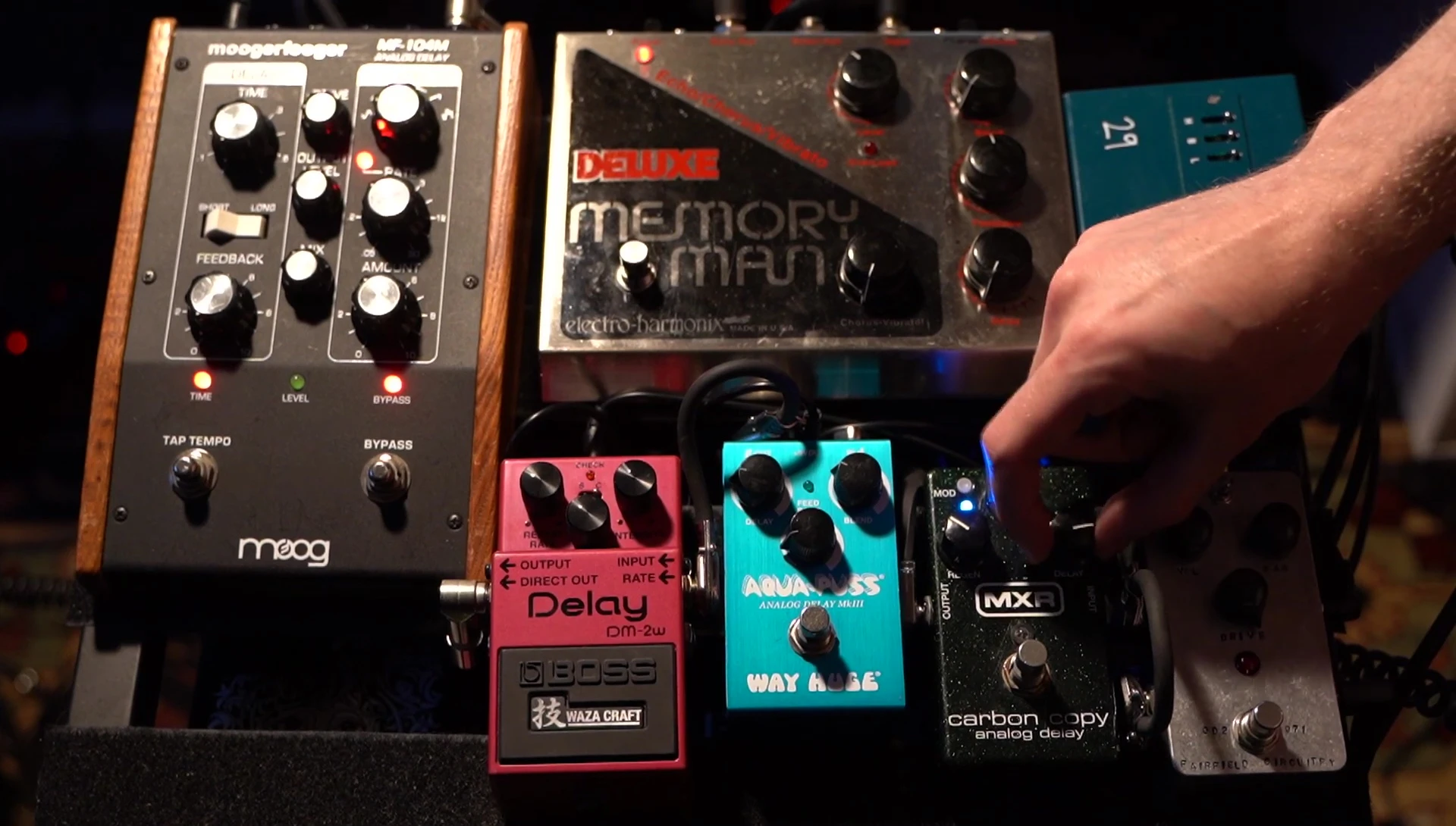 MXR Carbon Copy pedal with longer delay setting