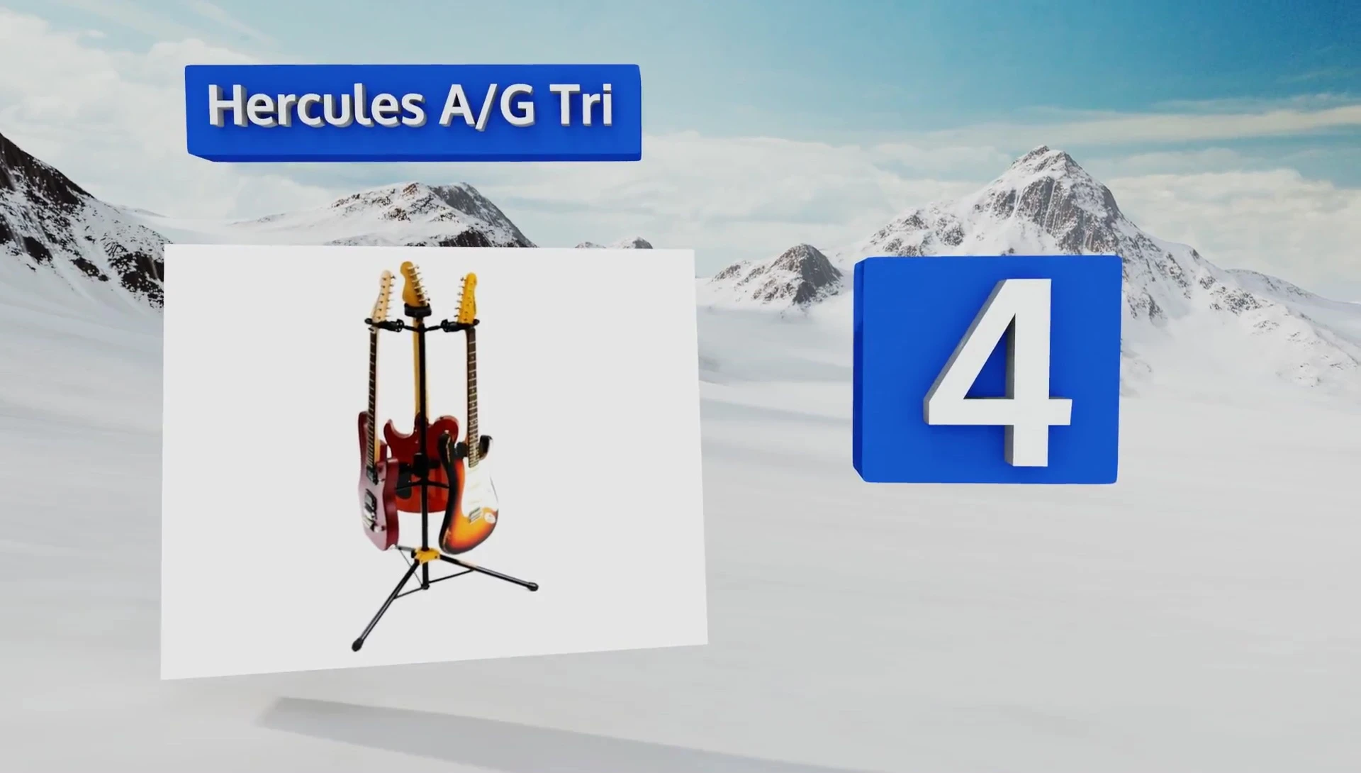 Hercules AG-TRS stand holding three guitars.