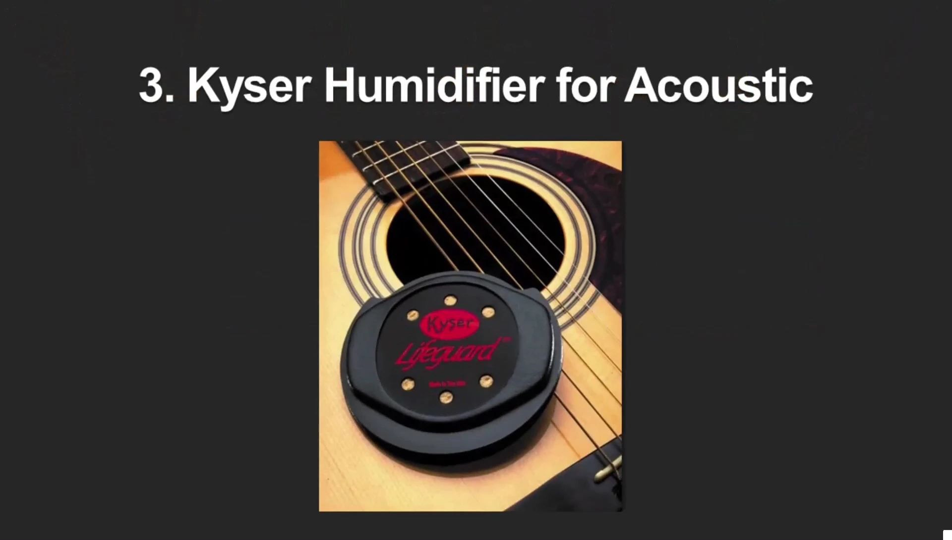Sound hole humidifier in place on a guitar
