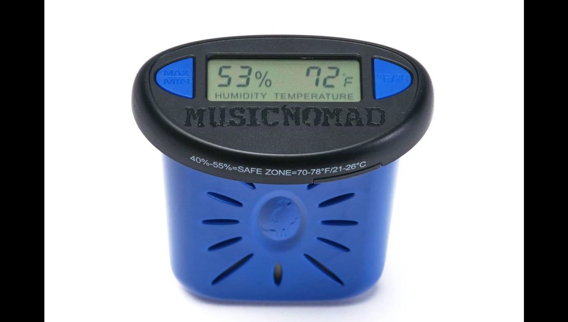 The Humidor One's LCD display showing humidity and temperature readings.