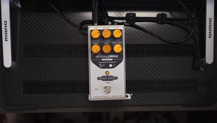 Adjust the pedal's controls to shape the tone, creating a different amp character (e.g., a Marshall-like sound).