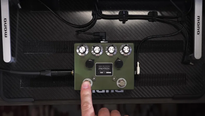 Set the pedal's gain relatively low, focusing on using it to boost the amp's signal and add subtle harmonic richness.