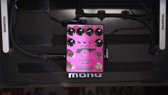 Keep the pedal's gain low, using it primarily to boost the signal and shape the amp's response.