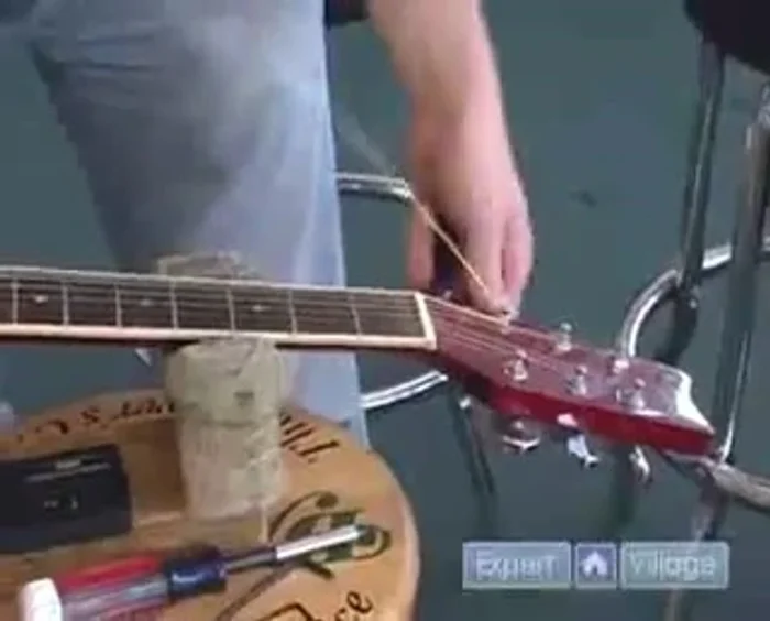 Cut off the excess string.