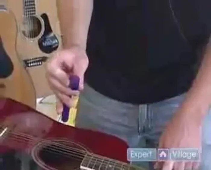 Pull the old string off the post.