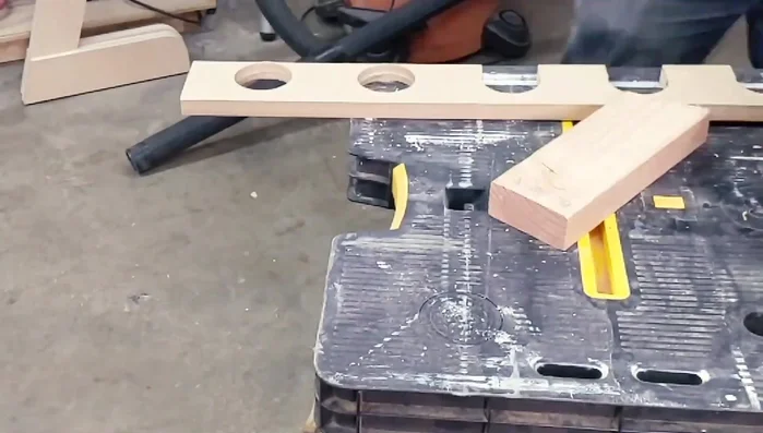 Cut out the neck rest holes with a jigsaw.