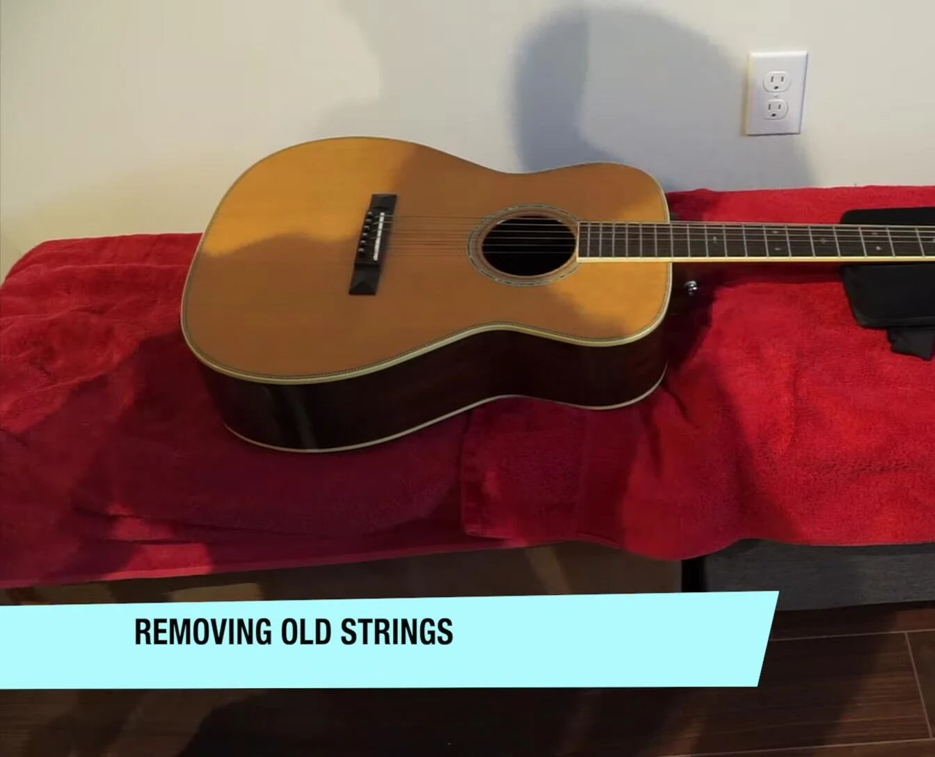 Image showing guitar setup for string removal