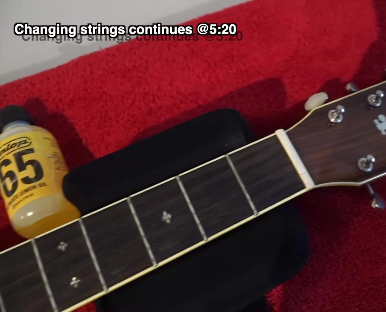 Image of cleaning the fretboard